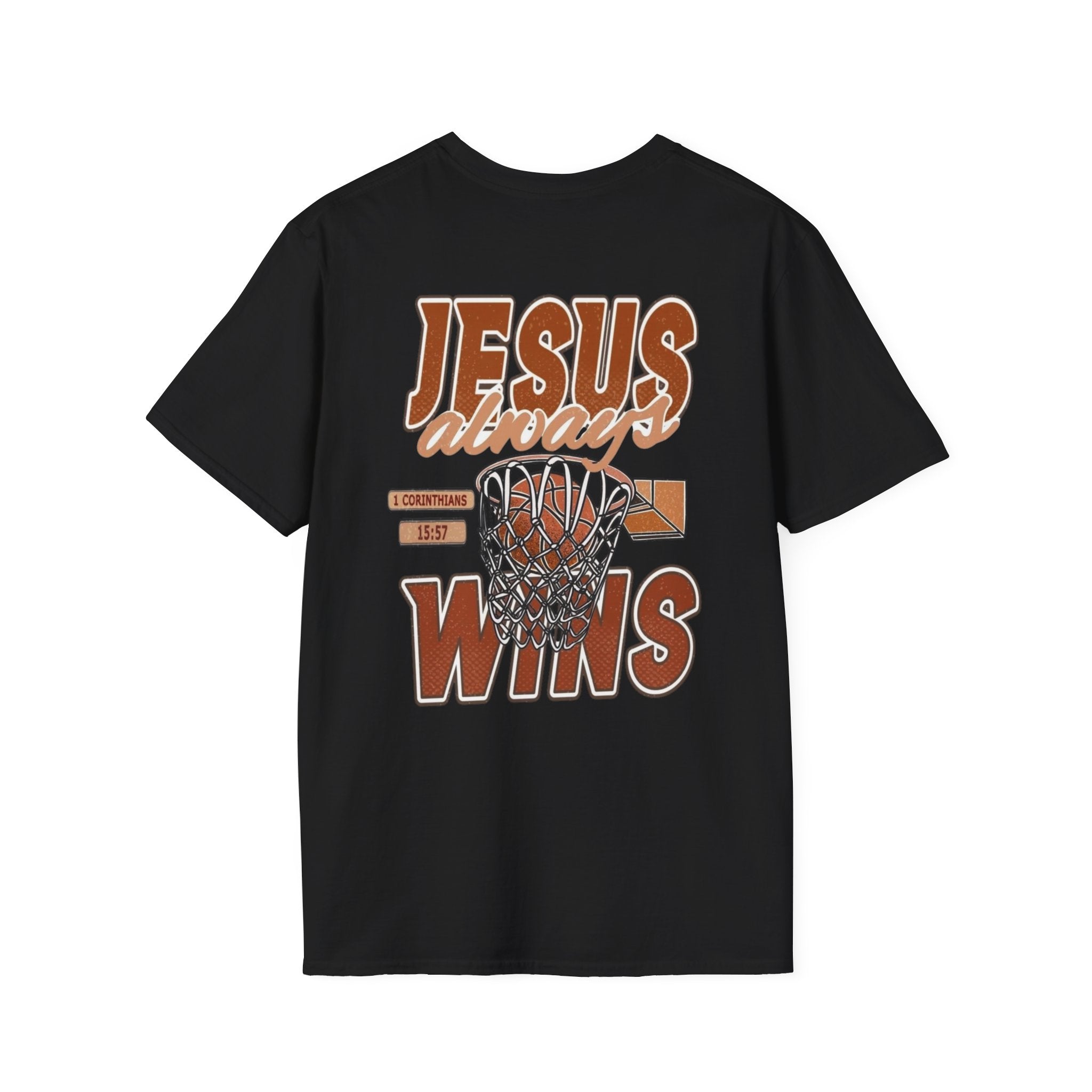"Jesus Always Wins" Basketball T-Shirt // 1 Corinthians 15:57